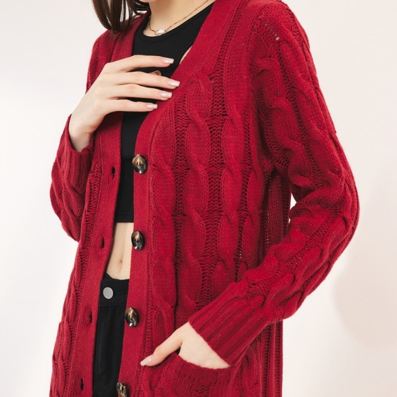 Burgundy Button Sweater ( Brand New)
